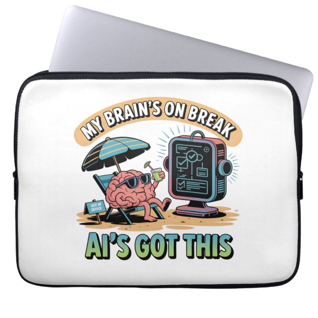  Artificial Intelligence Brain Break Humour Laptop Sleeve (Front)
