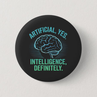Artificial Intelligence Brain Humor Design 6 Cm Round Badge