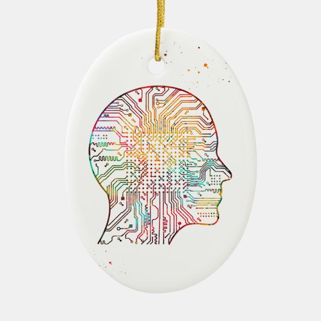 Artificial Intelligence Ceramic Tree Decoration (Front)