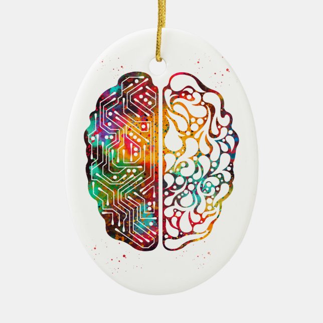 Artificial intelligence ceramic tree decoration (Front)