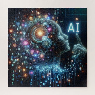 Artificial Intelligence, Conceptual illustration.  Jigsaw Puzzle