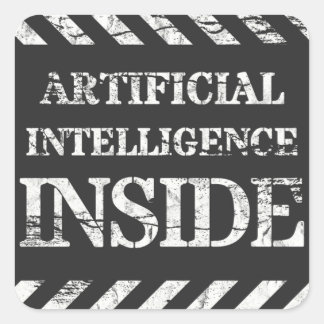 Artificial intelligence inside square sticker