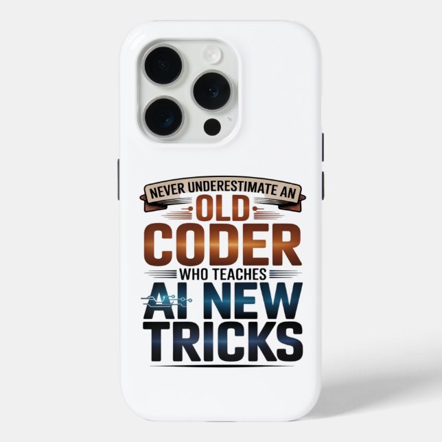 Artificial Intelligence Old Coder Design Case-Mate iPhone Case (Back)