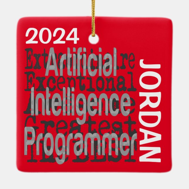 Artificial Intelligence Programmer Extraordinaire Ceramic Ornament (Back)