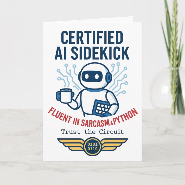 Artificial Intelligence Sidekick Funny Design Card (Front)