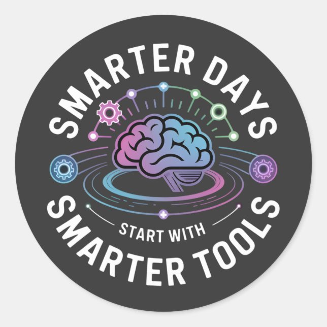 Artificial Intelligence Smarter Tools Classic Round Sticker (Front)
