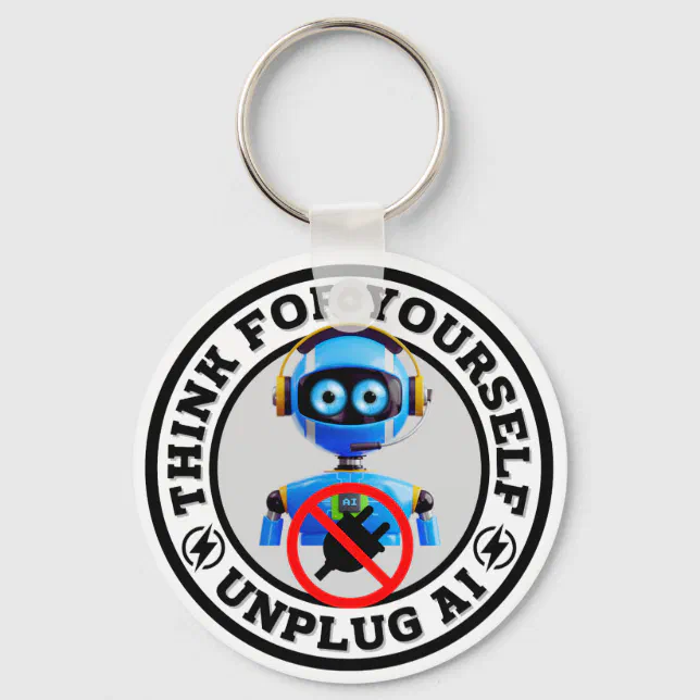 Artificial Intelligence Unplug AI Key Ring Zazzle