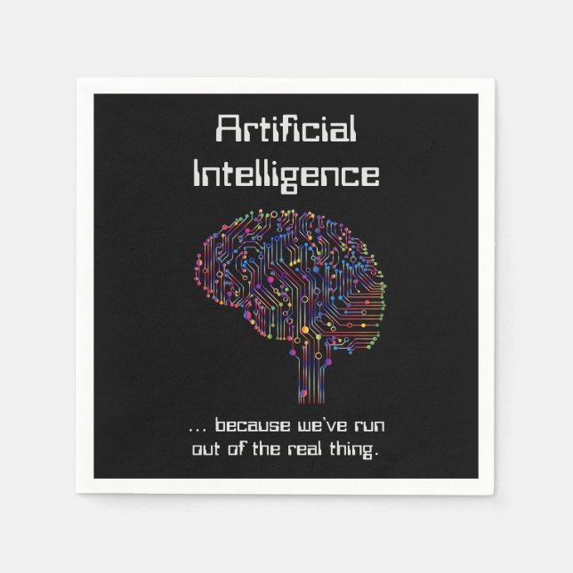 Artificial Intelligence vs Real Thing Napkin (Front)