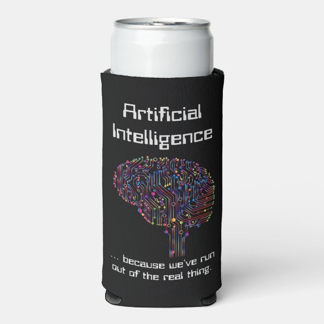 Artificial Intelligence vs Real Thing Seltzer Can Cooler (Seltzer Front)