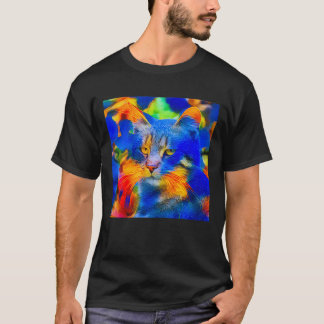 Artificial neural style flower wild cat T-Shirt