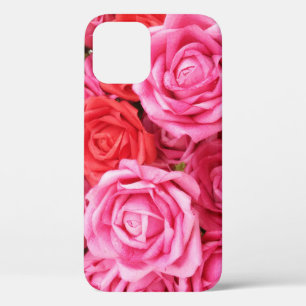 Artificial Red Rose Background Closeup iPhone 12 Case