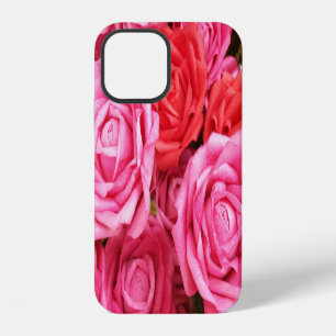 Artificial Red Rose Background Closeup iPhone 12 Case