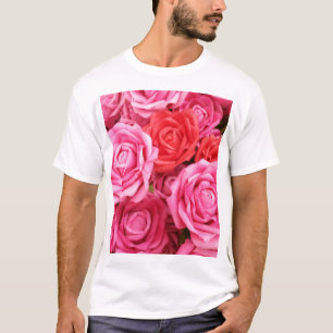 Artificial Red Rose Background Closeup T-Shirt