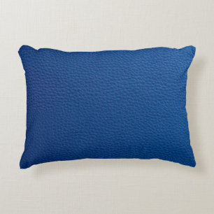 Artificial soft blue leather. Faux leather texture Decorative Cushion