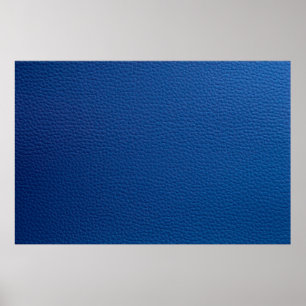 Artificial soft blue leather. Faux leather texture Poster