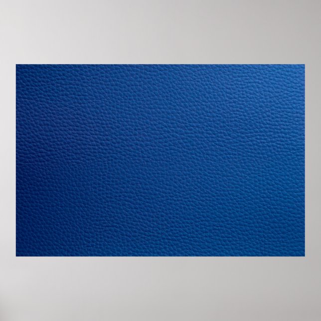 Artificial soft blue leather. Faux leather texture Poster (Front)