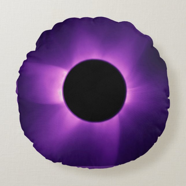 Artificial Solar Eclipse from Space Round Cushion (Front)