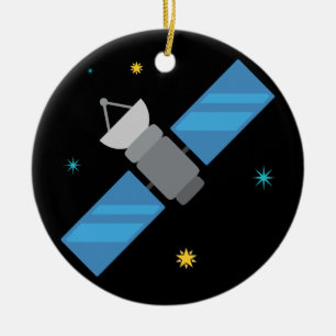 Artificial Space Satellite Emoji Ceramic Tree Decoration