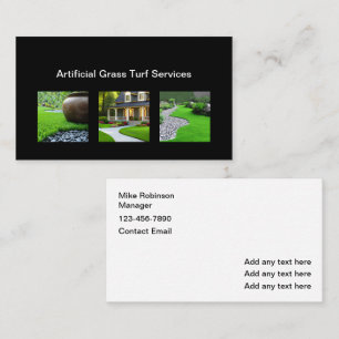 Artificial Turf Grass Modern Business Cards