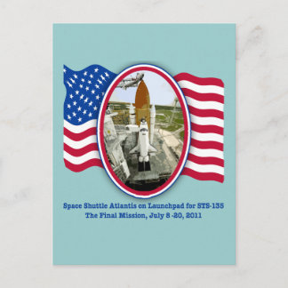 Artiistic Rendering of Space Shuttle Atlantis Postcard