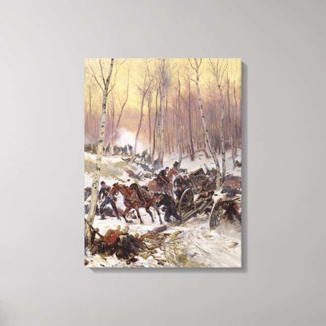 Artillery Combat in a Wood Canvas Print (Front)
