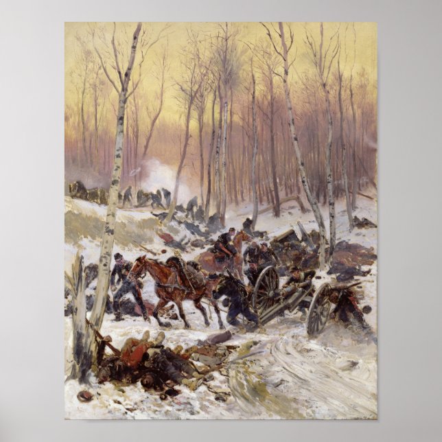 Artillery Combat in a Wood Poster (Front)