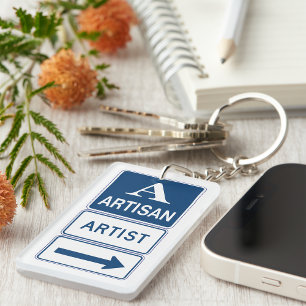 Artisan Artist Studio Sign Directional Arrow  Key Ring