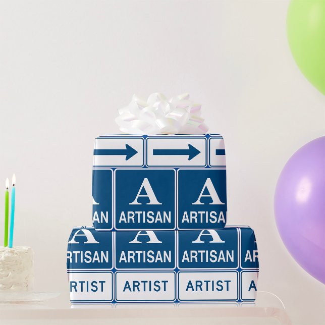 Artisan Artist Studio Sign Directional Arrow  Wrapping Paper (Creator Uploaded)