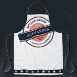 Artisan Baker Happiness is Homemade Hipster Apron<br><div class="desc">Rustic Coral Navy Artisan Baking Hipster -Happiness is Homemade. Show your love and appreciation and make your favourite baker smile. Includes space to personalise with your name and hometown. TIP: bundle this trendy design with a matching Rising Dough Cover — which you can find in this collection: https://www.zazzle.com/collections/artisan_challah_dough_cover_rustic_design-119903411950056525 If you...</div>