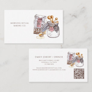Artisan Bakery Baker QR Code Business Card