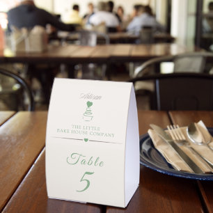 Artisan bakery branding table number for new cafe
