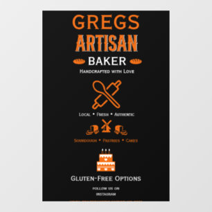 Artisan Bakery Business Promotion Window Cling