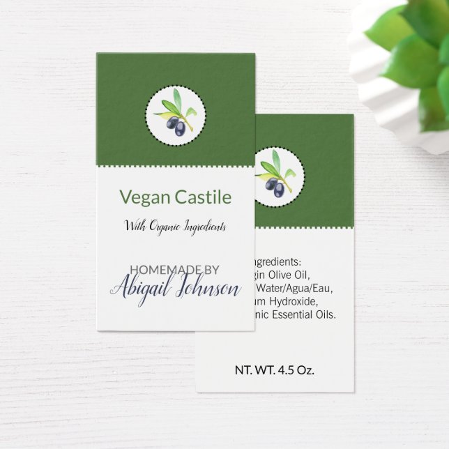 Artisan Bath & Body Label Olive Oil | Gift Tag (Desk)