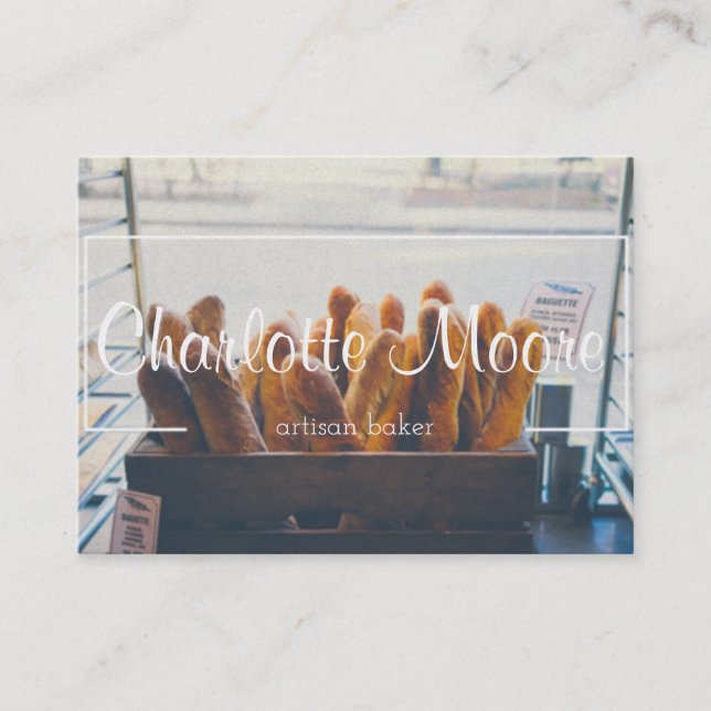 artisan bread baker hipster business card (Front)