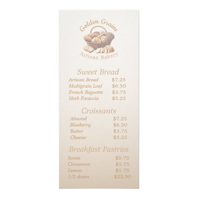 Artisan Bread Basket Rack Card (Front)