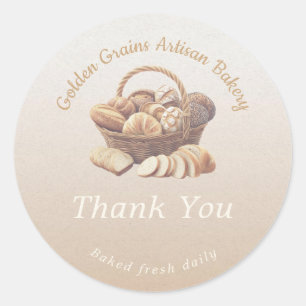 Artisan Bread Basket Thank You Classic Round Sticker