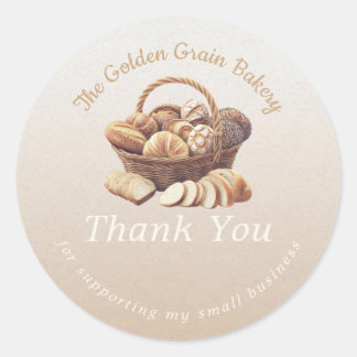 Artisan Bread Basket Thank You Classic Round Sticker