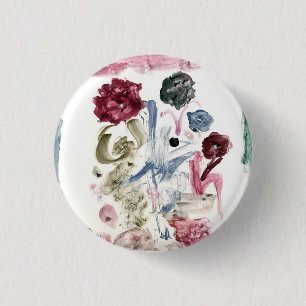 Artisan Button Brooch In Watercolor
