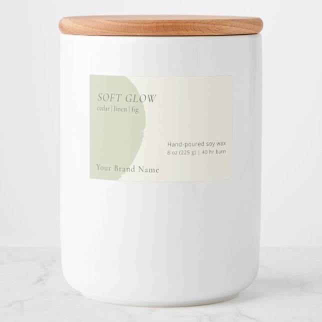 Artisan Candle Label Sage Modern Side-Bleed Wrap (Front)