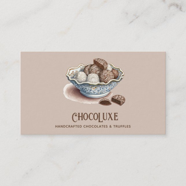 Artisan Chocolate Candy & Truffle Confections Business Card (Front)