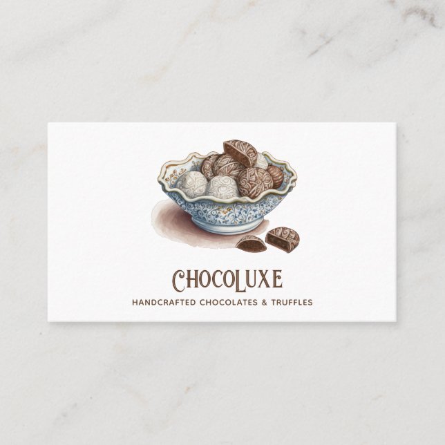 Artisan Chocolate Candy & Truffle Confections Business Card (Front)