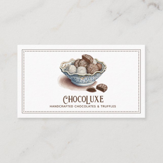 Artisan Chocolate Candy & Truffle Confections Business Card (Front)