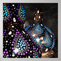 Artisan Craft Gourd Turkish Lanterns Acrylic Art