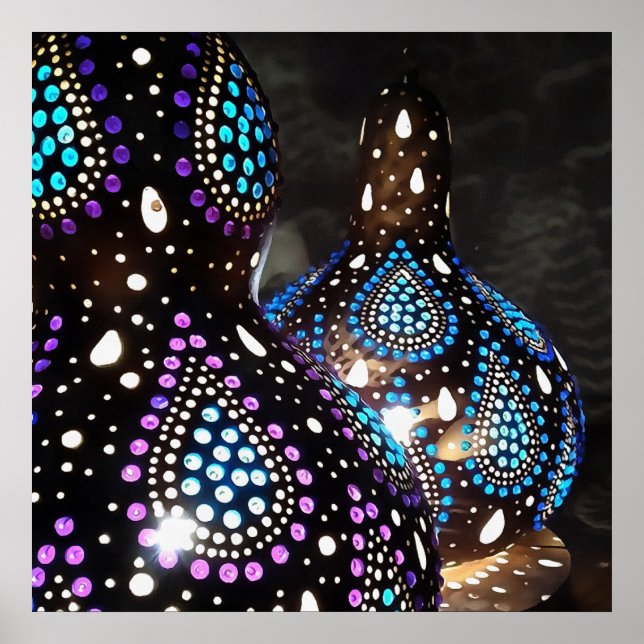 Artisan Craft Gourd Turkish Lanterns Acrylic Art Poster (Front)
