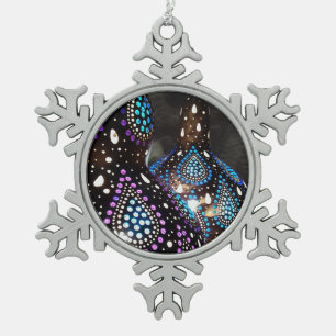 Artisan Craft Gourd Turkish Lanterns Acrylic Art Snowflake Pewter Christmas Ornament