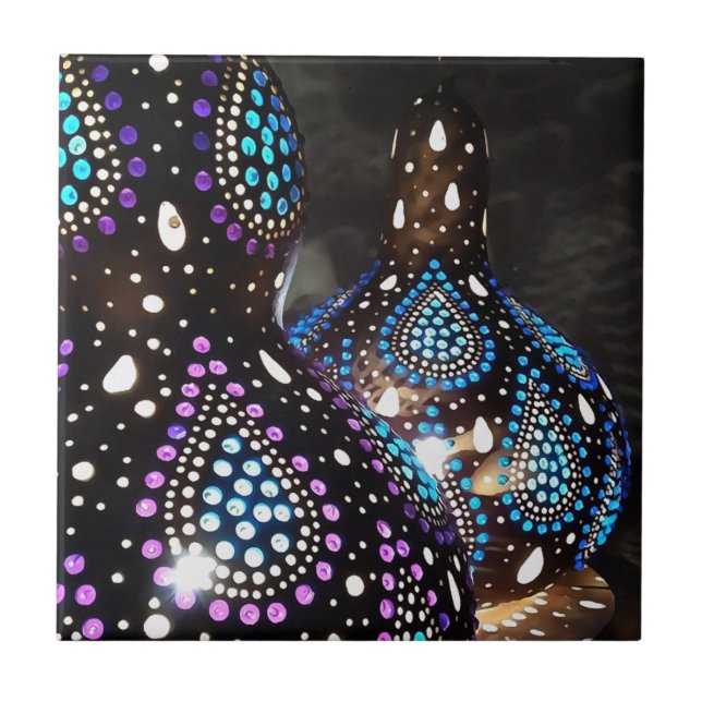 Artisan Craft Gourd Turkish Lanterns Acrylic Art Tile (Front)