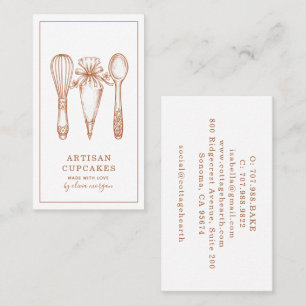 Artisan Cupcake Bakery Baking Utensils Business Card
