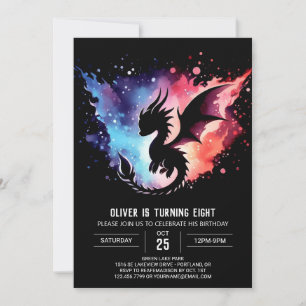 Artisan Dragon Birthday Editable Invitation