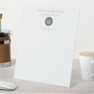 Artisan Farm Shop Business Branding Bee Logo Menu Pedestal Sign