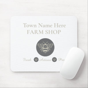 Artisan Farm Shop or Farmers Market Bee Logo Mouse Mat